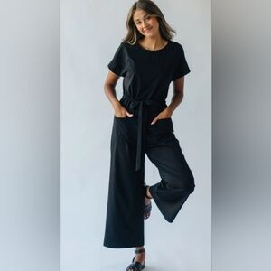 Piper & Scoot The Wide Leg Bianca Black Jumpsuit